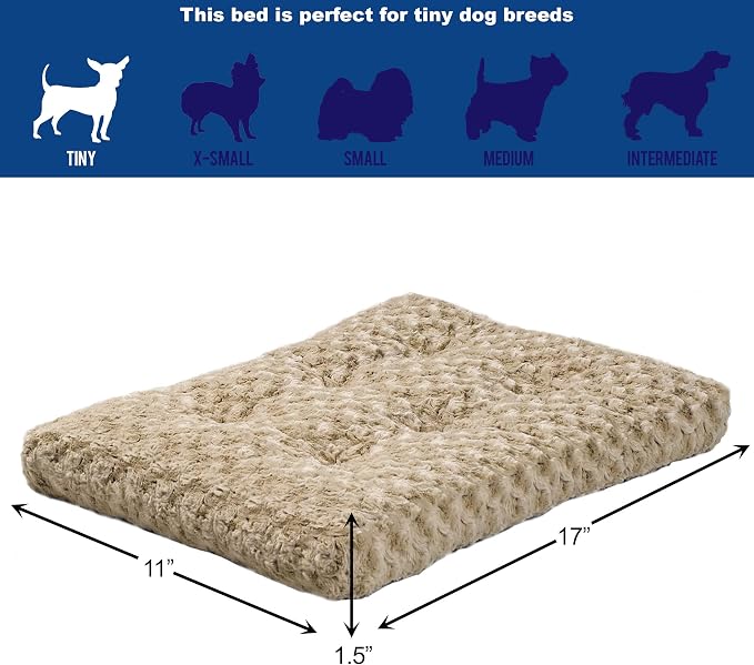 MidWest Homes for Pets XXS QuietTime Deluxe Mocha Ombré Swirl Plush Pet Bed, Machine Washable, Non-Skid Bottom, Soft Crate Mat for 18-inch Crates