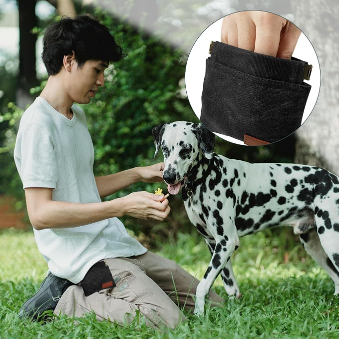 1 Pcs Pocket Pet Training Pouch,Dog Treat Pouch (Black) | For Portable Pet Dog Walking Bag, Travel or Outdoor Use