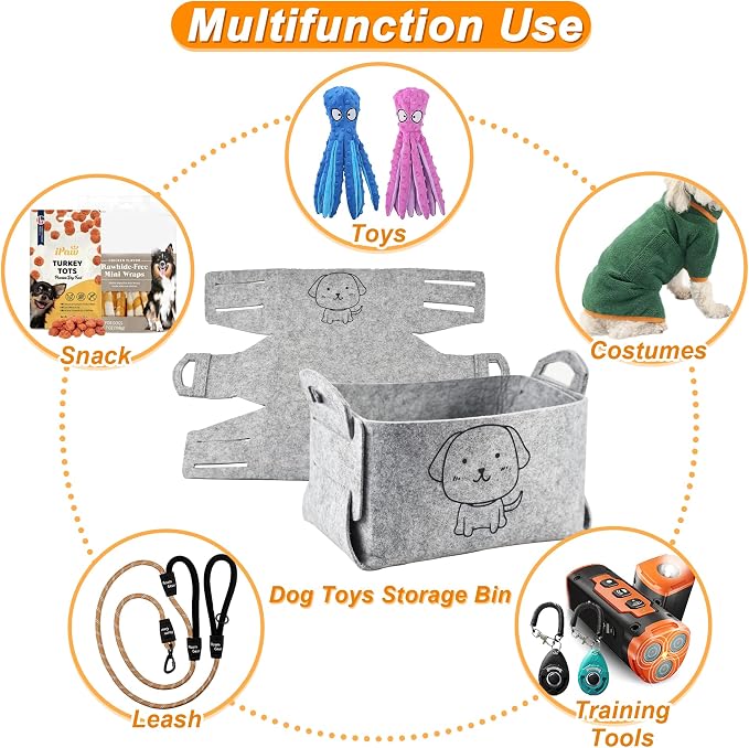 LECHONG 24 Pack Puppy Chew Toys, Dog Teething Toys with Storage Bin, Dog Rope Toys and Squeaky Toys for Boredom, Interactive Dog Toys for Small & Medium Breeds