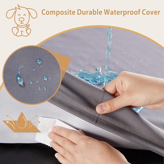 BFPETHOME Outdoor Waterproof Dog Bed for Large Dogs, Washable Cover, 54" | Outdoor & Indoor Use, Waterproof, For Medium, Large, Extra Large Dogs, Orthopedic, Egg Crate Foam, Up to 130 lbs