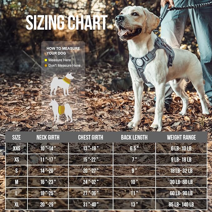 OneTigris Tactical Dog Training Vest No Pull Harness for Dogs,Adjustable Dog Hiking Harness Working Vest(Grey, Large)