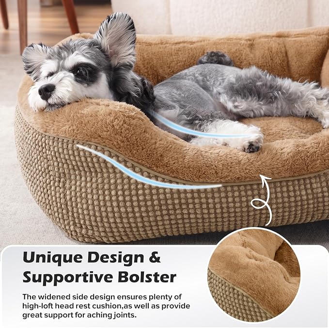 INVENHO Small Dog Bed Washable Orthopedic Calming Warming Durable Pet Bed with Anti-Slip Bottom