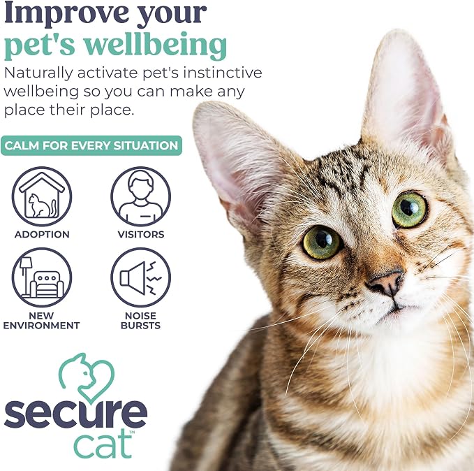 SIGNS SecureCat Calming Diffuser for Supporting Calm and Well-Being to Help Relieve Any Feeling of Anxiety or Stress, Cat Pheromone Passive Stick Diffuser Home Starter Kit