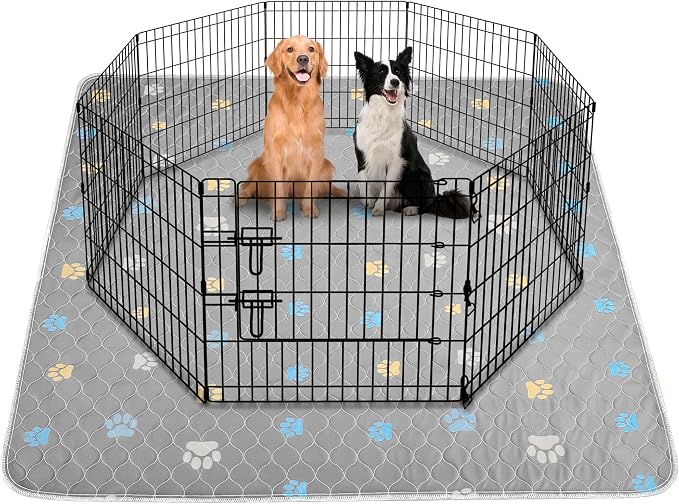 Aitmexcn Washable Pee Pads for Dogs, 4 Reusable Puppy Pads, 32'' x 36'' | Highly Absorbent, Waterproof Layer, Machine Washable, Non-Slip Bottom, For Puppy Training and Crates