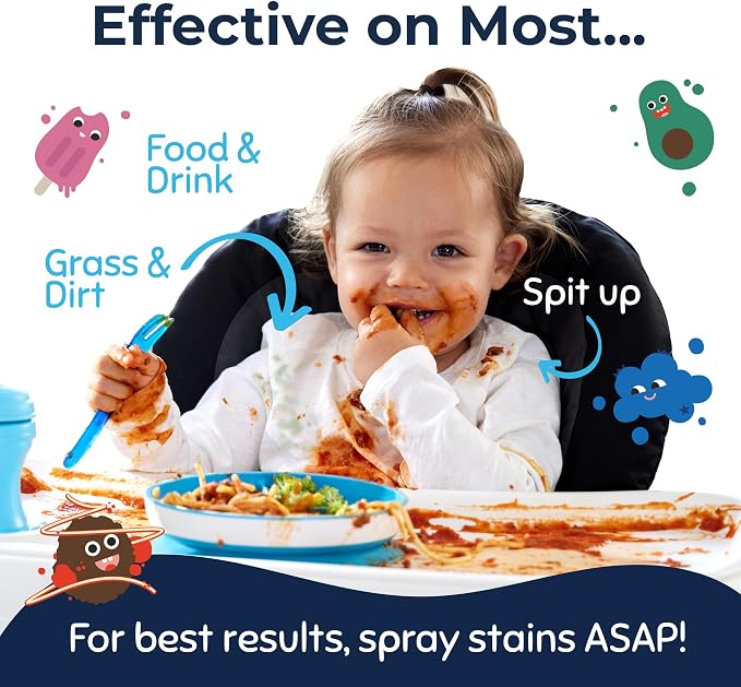 Miss Mouth's Messy Eater Stain Treater Spray - 4oz 3 Pack Stain Remover - Newborn & Baby Essentials - No Dry Cleaning Food, Grease, Coffee Off Laundry, Underwear, Fabric | Newborn & Baby Essentials; Cleans Off Food, Grease, Coffee; Use on Laundry, Unde...