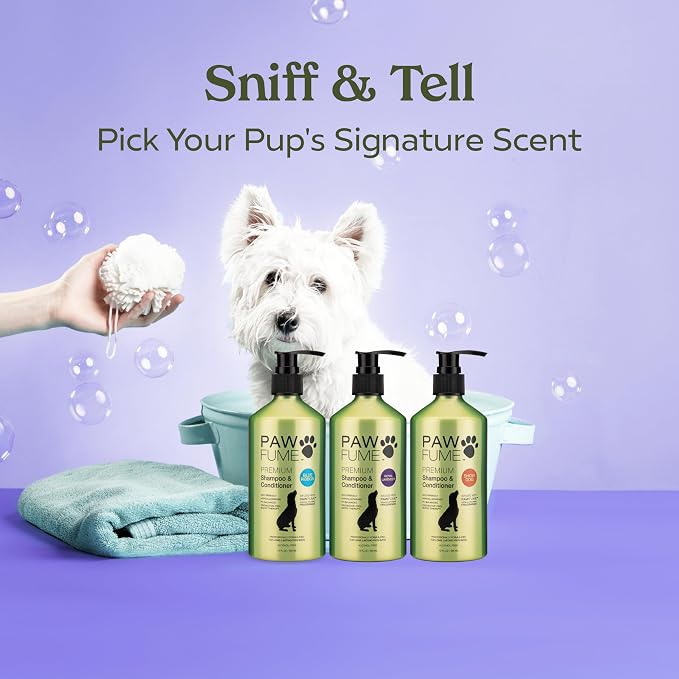 PAWFUME Dog Shedding Shampoo and Conditioner, Royal Lavender, 2-Pack | Probiotic pH-balanced deep-cleaning formula nourishes and detangles silky coats, salon-quality Shedding Shampoo for Dogs