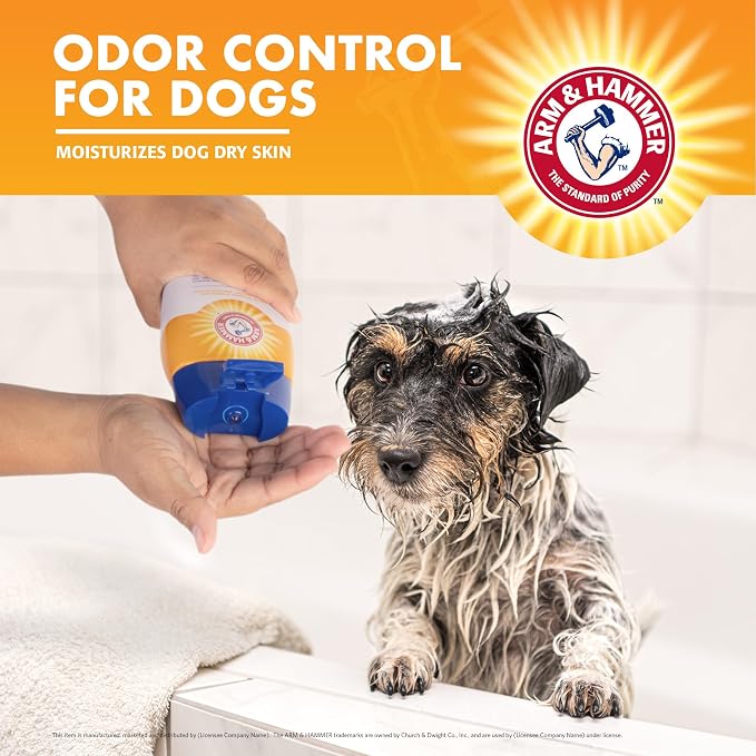 Arm & Hammer Deodorizing Dog Shampoo, Kiwi Blossom, 20 Fl Oz | Tearless, moisturizing baking soda formula for sensitive skin, safe for dogs and puppies during regular baths