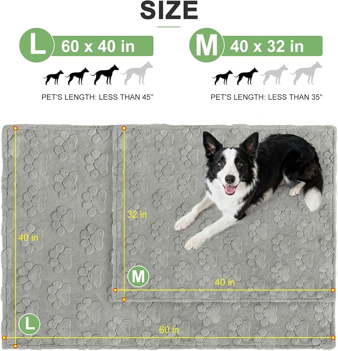 BEAUTYZOO Waterproof Dog Blankets for Large Dogs, Dog Blanket for Couch Sofa Bed, Super Soft Premium Coral Fleece Throw Cat Puppy Blanket, Reversible Furniture Protector, Washable Pet Blanket 32x40IN