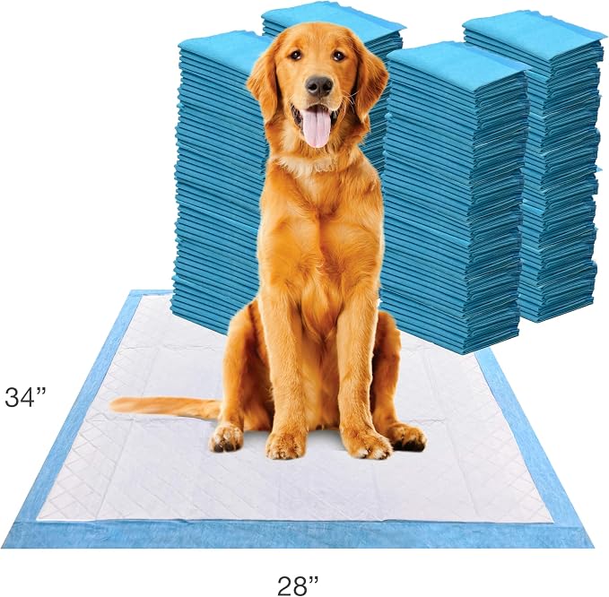 Four Paws Wee-Wee Superior Performance Extra Large Pee Pads for Dogs with Runoff Barrier Edge Guard Protection, Puppy & Dog Potty Training Pads, Housebreaking Supplies, 28" x 34" (200 Count)