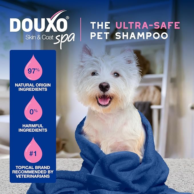 DOUXO SPA Soothing Dog Shampoo for Sensitive Skin, 16 fl oz | Skin-Friendly Formula Cleans and Soothes, Leaves The Coat Soft and Radiant