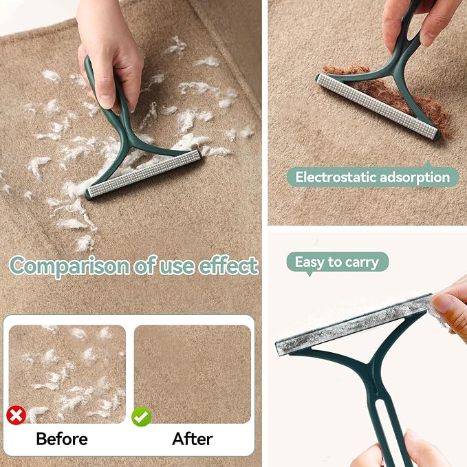 Pet Hair Remover Tool 5-Pack, Dog Cat Hair Remover with 1Pair Pet Grooming Gloves, Lint Shaver Cleaner Pro, Portable Carpet Scraper for Carpets, Clothes, Car Mats, Couch, Pet Bed