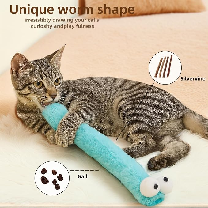 2BB Cat Kicker Toys 3 Pack, 13 Inch Quiet Catnip Toy Pillows for Indoor Cats, Soft Plush Refillable Kick Sticks for Kittens, Interactive Play & Exercise