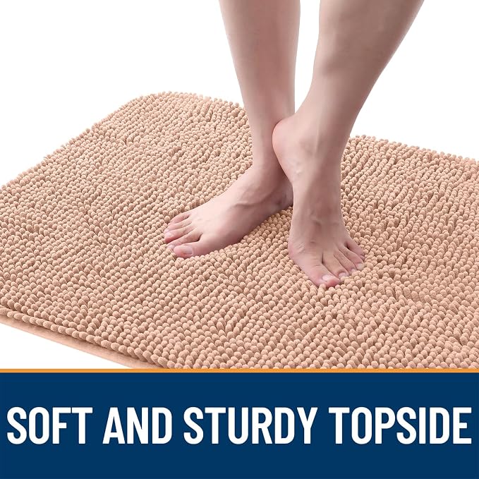 OLANLY Dog Door Mat for Muddy Paws 70x32, Super Absorbent Chenille Mud Mat | Peach, Absorbs Moisture and Dirt, Non-Slip Machine Washable Doormat, Quick-Drying Indoor Entryway Floor Carpet for Dogs