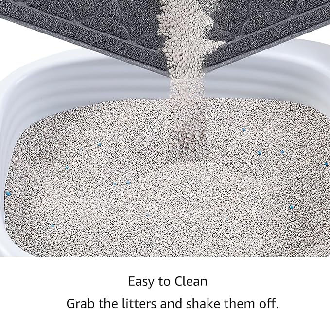 unipaws Cat Litter Trapping Mat, Litter Box Scatter Control Pad | Litter Free Floors and Urine Waterproof, Gentle on Paws, No Phthalate