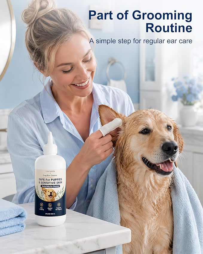 Dog Ear Cleaner, Gentle Daily Ear Care, 7.8 Fl Oz 2 Bottles | Clean Solution for Routine Maintenance Wax Removal Puppy & Sensitive Skin Safe