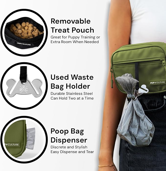 Dog Treat Pouch with Poop Bag Dispenser and Removable Treat Pouch | Cross Body Dog Walking Bag | The Perfect Puppy Training Tool and Even Better Gift