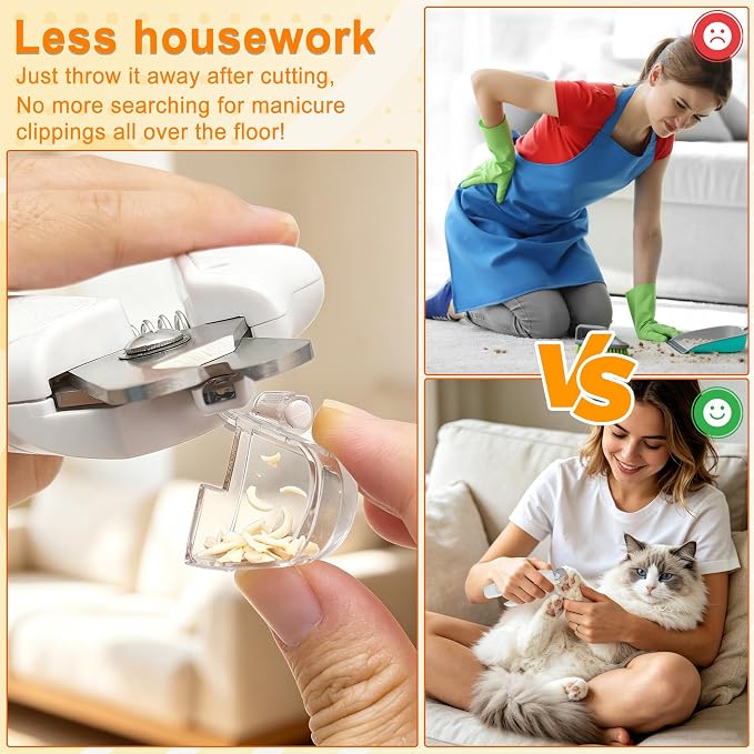 Dog Nail Clippers & Grinder with LED Light | 2-in-1 Quiet Pet Nail Grinder & Trimmer, USB Rechargeable, Splash Guard, for Small to Large Dogs & Cats