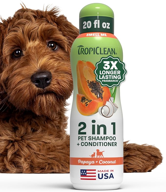 TropiClean 2in1 Dog Shampoo and Conditioner, 3X Longer Lasting Scent, 20oz