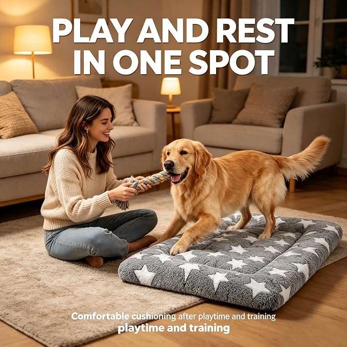Dog Bed Mat - Comfortable Kennel Pad, Multi-Purpose Crate Bed for Dogs & Cats, Soft Support