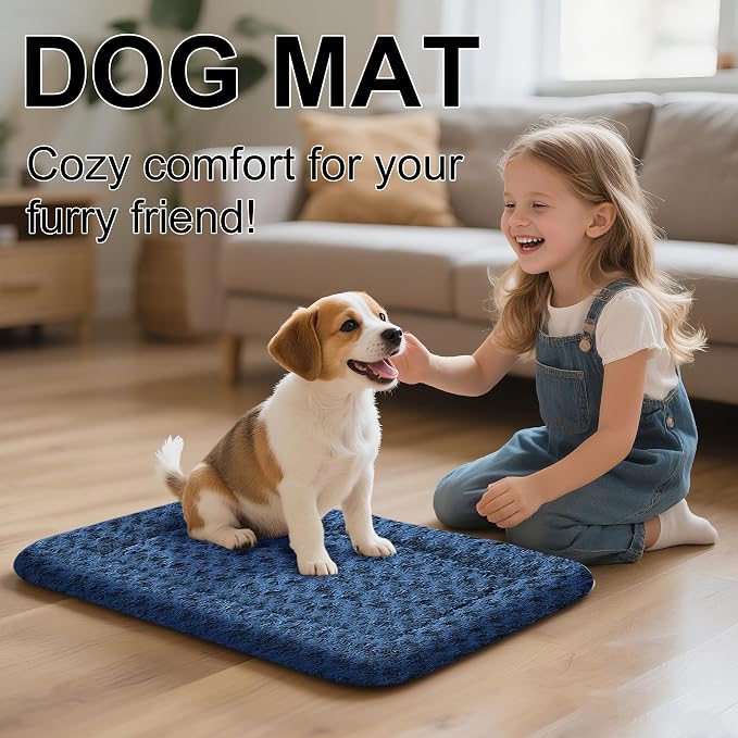 Dog Beds Crate Pad, Dog Bed Mat for Medium Dogs Sleeping, Soft, Durable, Washable & Anti-Slip Crate Pads, Reversible Kennel Mat Cat Bed M(30 * 20 * 1.5")
