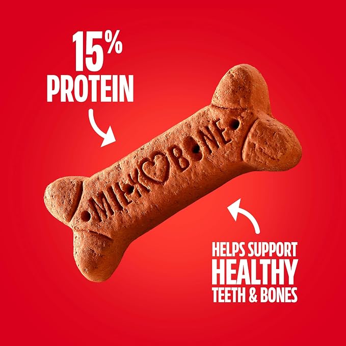 Milk-Bone Flavor Snacks, Large Dog Treats, 24 Oz. | 5 flavors per box (beef, chicken, turkey, bacon & sausage flavors with other natural flavors), made with 15% protein