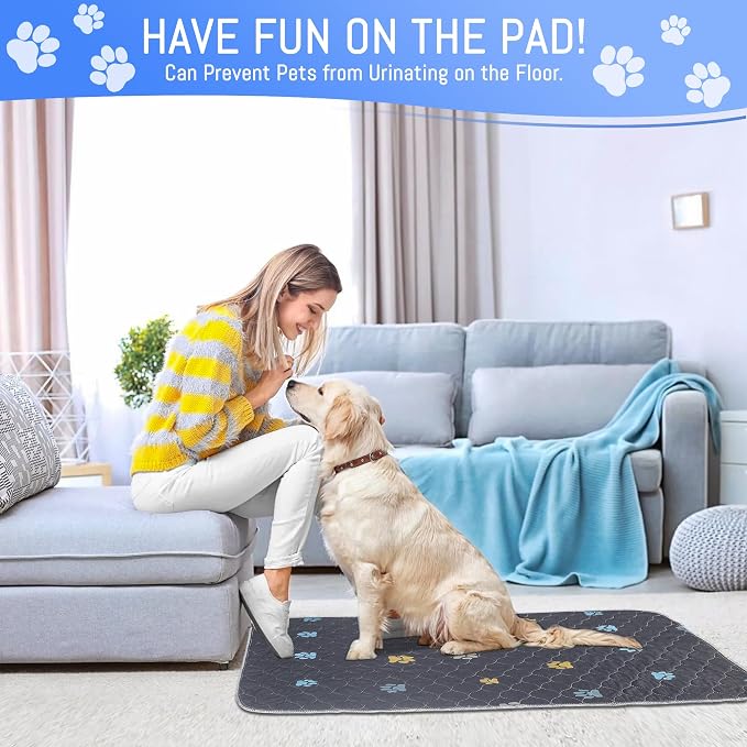 Aitmexcn Washable Pee Pads for Dogs, Extra Large 72"x72", 1 Pack Reusable Puppy Training Pad, Heavy Absorbency, Leak-Resistant Non-Slip Mat for Whelping Boxes, Large Playpens and Senior Dog Care