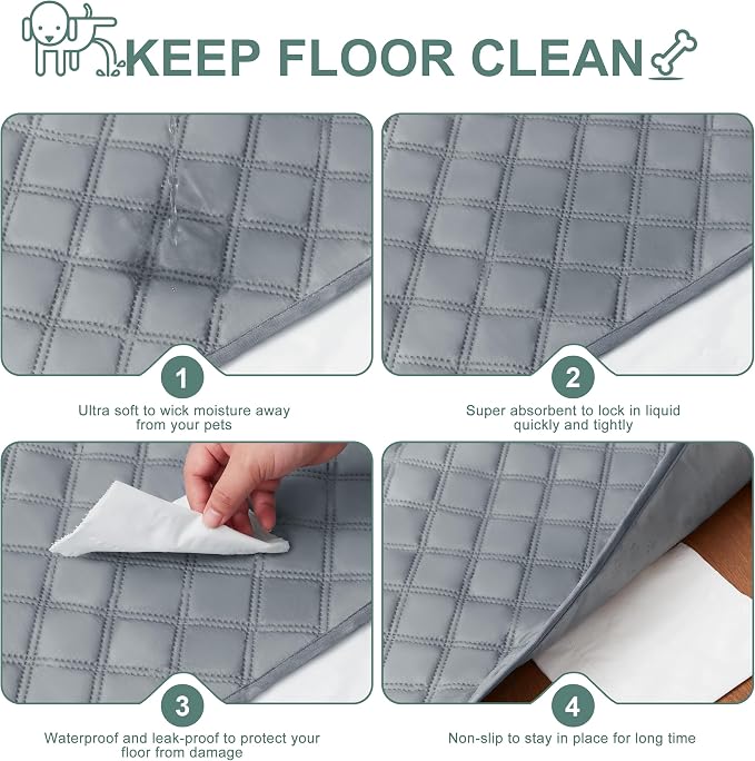 Eterish Reusable Washable Pee Pads for Dogs Extra Large 36'' x 48'' 2 Pack, Absorbent Pet Puppy Dog Training Pads Non-Slip, Waterproof Whelping Potty Pads for Dogs Leak-Proof