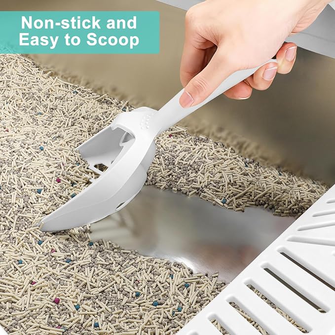 AIPERRO Stainless Steel Litter Box Extra Large for Big Cats and Multi-Cats | Jumbo Extra Large Metal Cat Box with High Sided Lid, Anti-Urine Leakage, Non-Stick,Include Litter Scoop