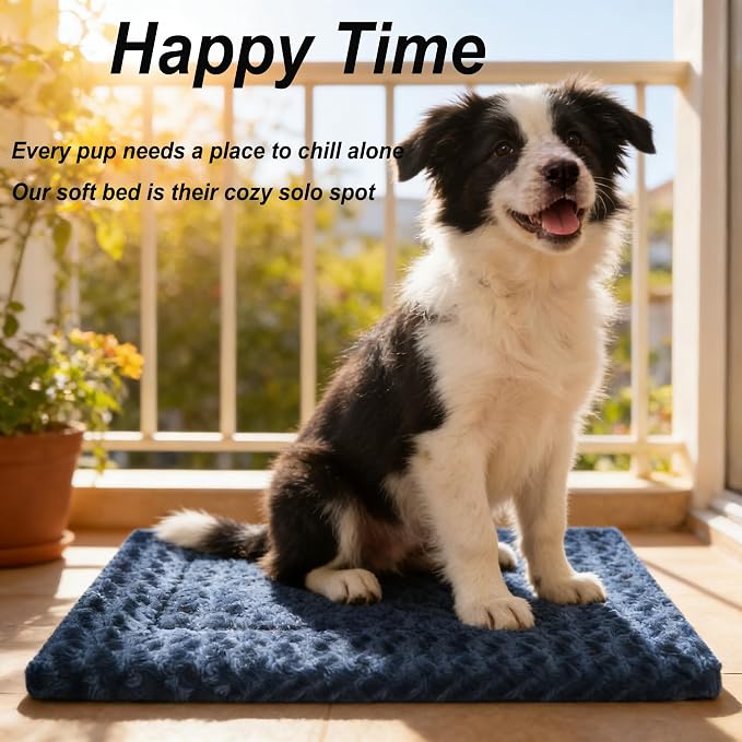 Dog Bed Mat - Durable & Cute Crate Dog Beds for Small Dogs & Cats, Comfortable Kennel Pad for Home, Crate & Travel