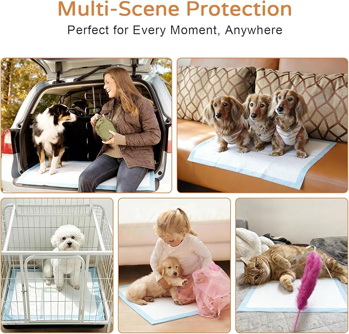Dog Pee Pads 23"x35", 20 Count Compact Size Training Pads for Puppies and Small Pets, Quick-Dry Leak-Proof Disposable Wee Wee Pads