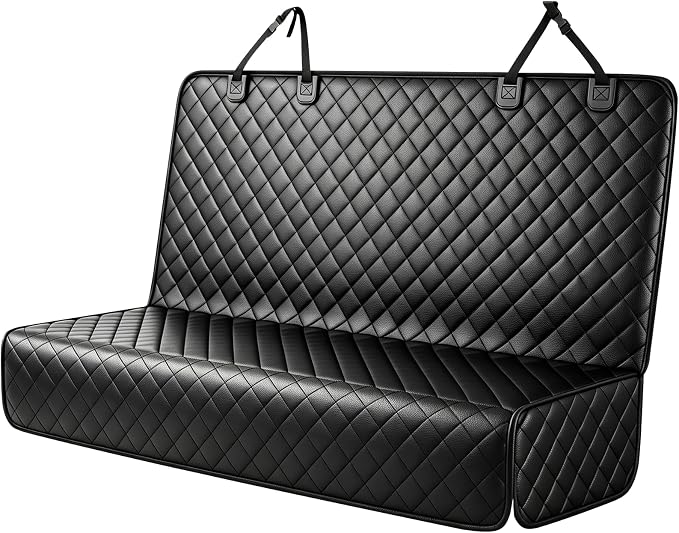 PETICON Waterproof Scratchproof Pet Bench Seat Covers for Cars, SUVs, Nonslip Durable Back Seat Cover for Dogs, Washable Backseat Protection
