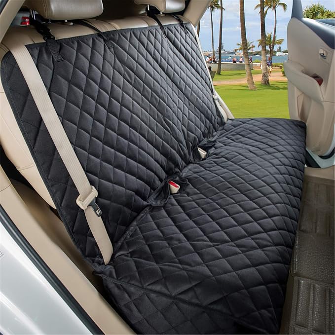 VIEWPETS Bench Car Seat Cover Protector - Waterproof, Heavy-Duty and Nonslip Pet Car Seat Cover for Dogs with Universal Size Fits for Vehicles, Trucks & SUVs(Black)