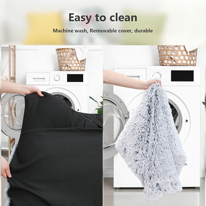 XXL Dog Bed Washable, Waterproof Large Crate Pad 48", Jumbo Plush Pet Mats | Removable Cover, Machine washable, Anti-Slip Bottom, Kennel Pad 48*29", Ultra Soft Cozy, Pets Mats for Sleeping,100 lbs