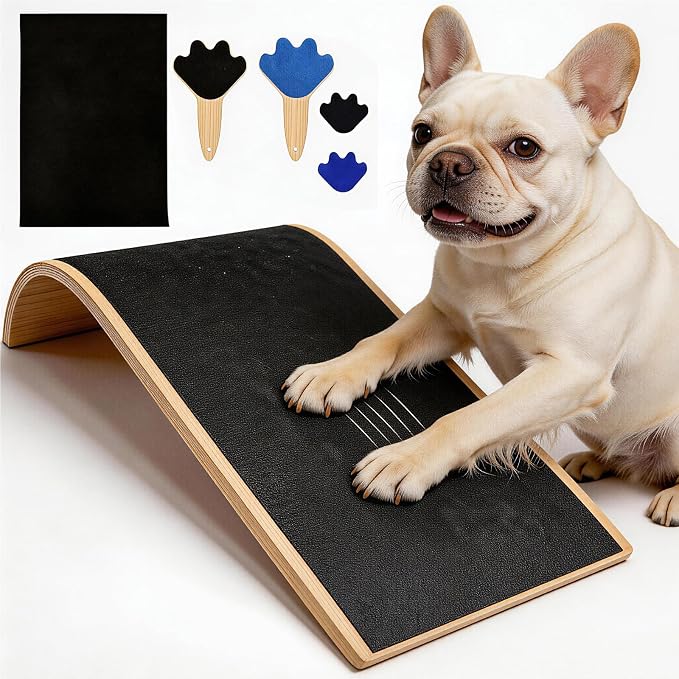Curved Dog Nail Scratch Board with Mini File Stress-Free Nail Care | Alternative to Dog Nail Clippers&Grinders|trim nails naturally|Curved dog scratch board set with mini nail file