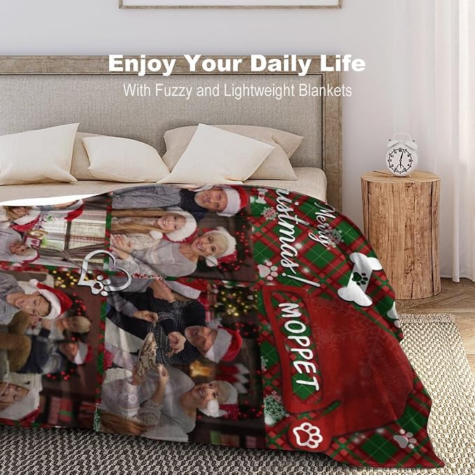 Artsadd Personalized Dog Blanket with Photos & Pet Name, Custom Dog Memorial Throw Blanket, 30x40 inches, Fleece, Custom Photo, Adult, PET, Casual, Lightweight, 1 Count