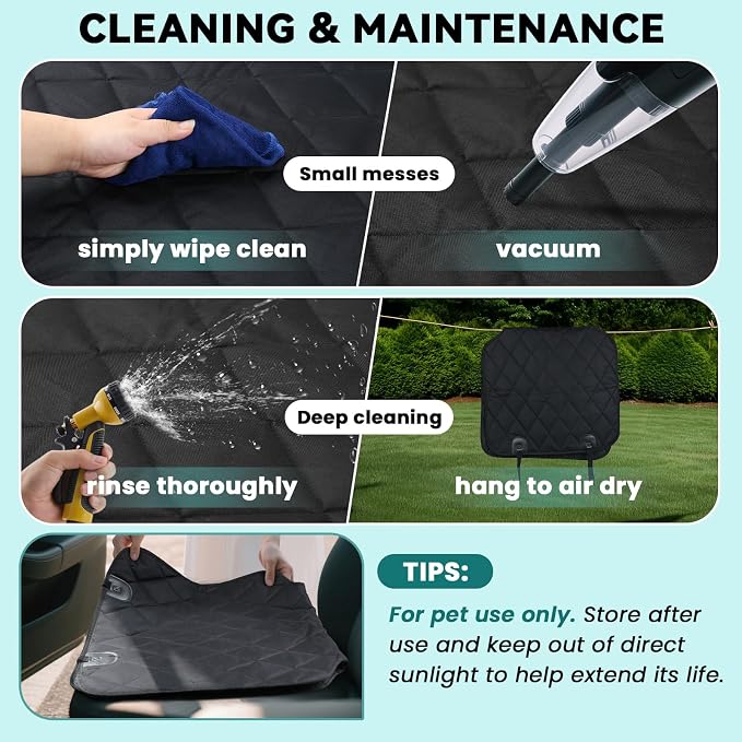 VIVAGLORY Front Dog Seat Covers, 1PACK No-Skirt Design Quilted & Durable 600D Oxford Pet Front Seat Cover with Anti-Slip Backing, Fits Most Cars, SUVs & MPVs, Grey