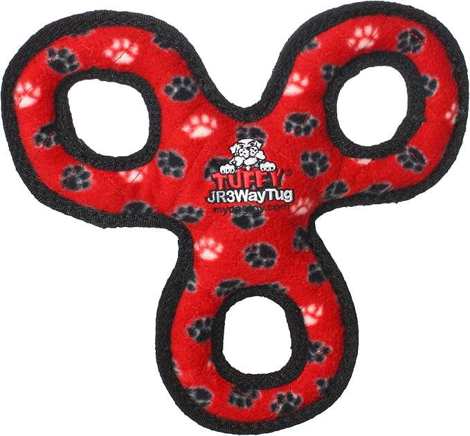 TUFFY® : 2 Pack 3Way Tug Dog Toy: Ultra Durable Plush Toy with Multiple Layers & Reinforced Seams, Washable and Floats, Original Construction