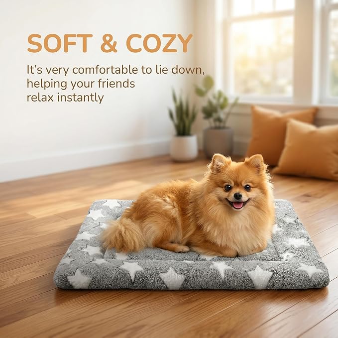 Dog Bed Mat - Soft Crate Pad for Kennel, Durable Pet Bed for Small Dogs & Cats - Comfort Support for Pet Crate, Cage, House