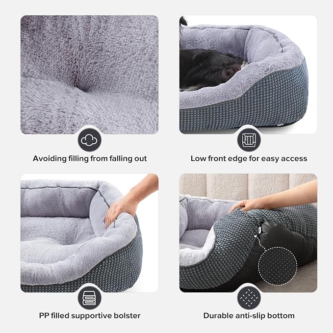 INVENHO Large Dog Beds Large Sized Dog, Washable Orthopedic Warming Soft Sleeping Durable with Anti-Slip Bottom