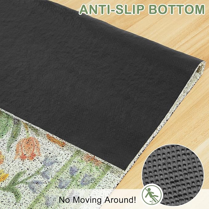 Unicorn Catcher 40"x30" Cat Litter Mat Non-Slip Washable Litter Box Mat | High-Density PVC Litter Catcher Mat Efficiently Traps Scattered Litter From Paws To Keep Floors Clean