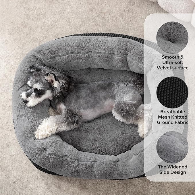 INVENHO XL Dog Beds Large Sized Dog, Washable Orthopedic Warming Soft Sleeping Durable with Anti-Slip Bottom