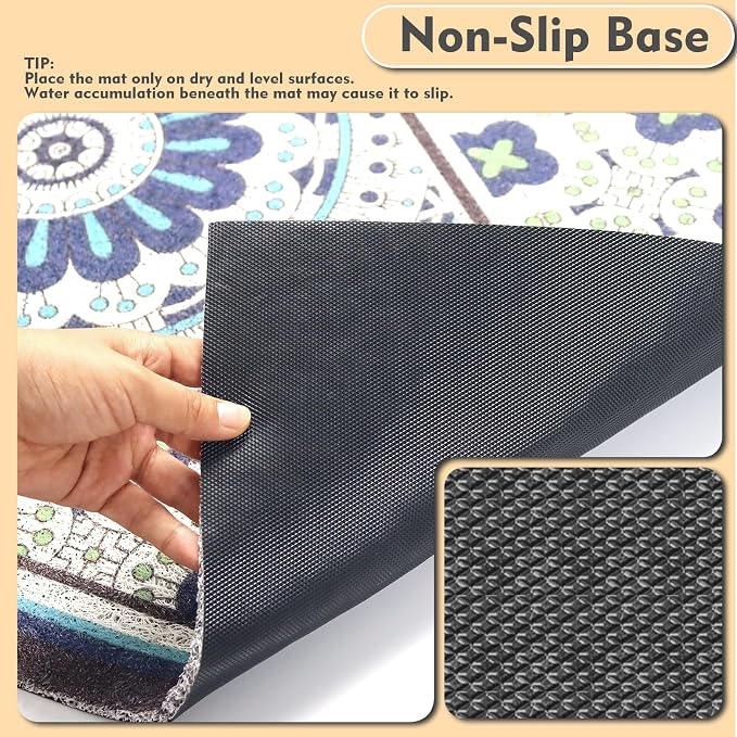 Jumbo Cat Litter Mat Catcher 35"x24" | Ultra-Absorbent Litter Box Rug with PVC Mesh | Non-Slip Cat Rug for litter box, Washable Kitty Litter Mat For Indoor,Garden