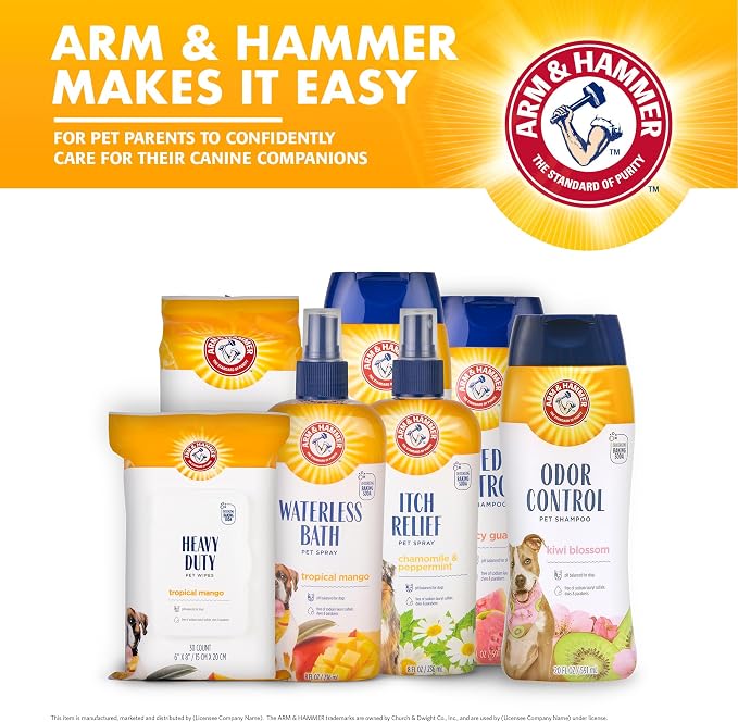 Arm & Hammer 5-in-1 Dog Shampoo, Vanilla Sandalwood, 20 Fl Oz | Oatmeal formula with aloe, shea butter, and baking soda cleans, conditions, and cares for the coat