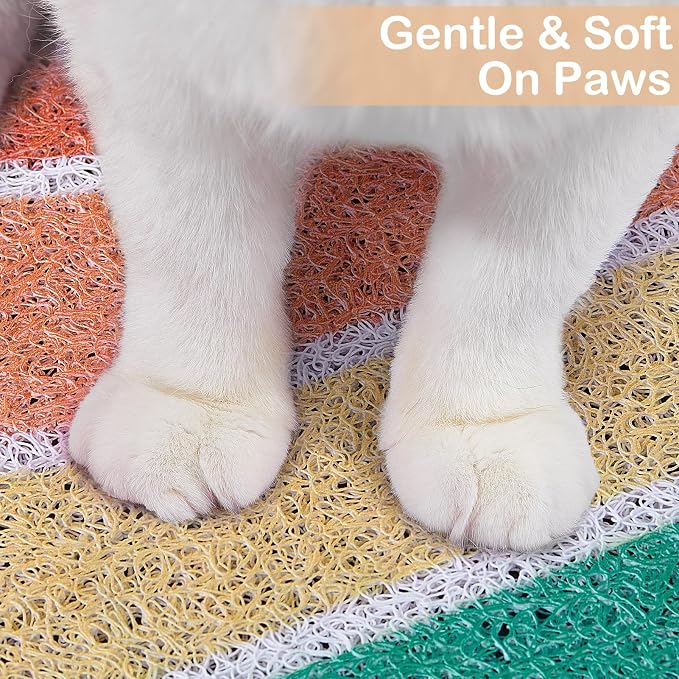 Unicorn Catcher 40"x30" Cat Litter Mat, Non-Slip Trapping Mat for Cats | PVC Mesh Litter Trapping Mat With A Non-Slip Backing Designed To Keep Floors Clean For Indoor Cats