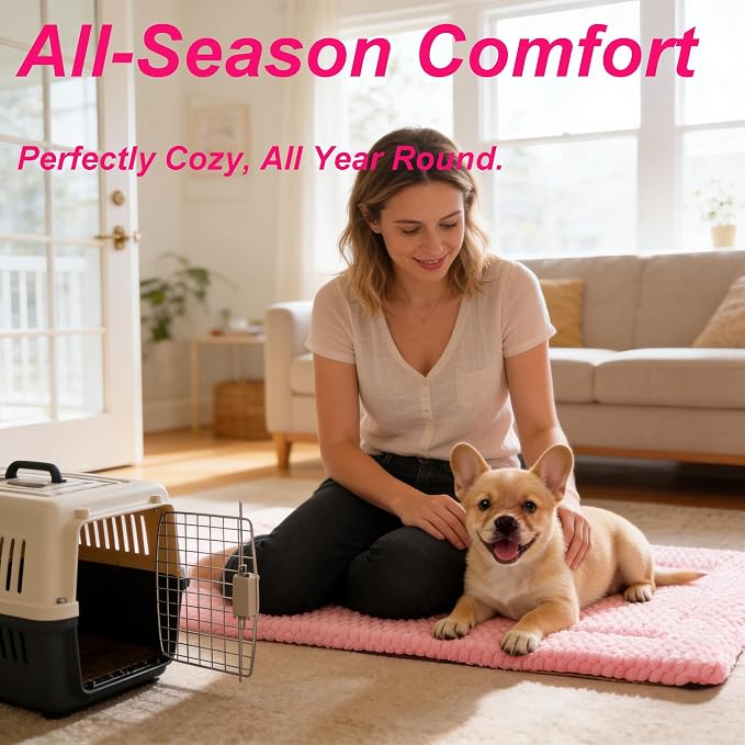 Dog Bed Mat - Durable & Cute Crate Dog Beds for Small Dogs & Cats, Comfortable Kennel Pad for Home, Crate & Travel