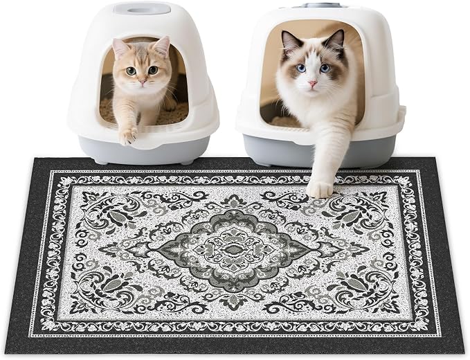 Unicorn Catcher 33"x22" Cat Litter Mat Non-Slip Washable Litter Box Mat | High-Density PVC Litter Catcher Mat Efficiently Traps Scattered Litter From Paws To Keep Floors Clean