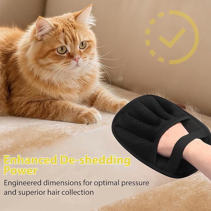 Pet Grooming Glove Set for Dogs & Cats – Premium Pet Hair Removal Glove with Free Nail Clippers & Nail File