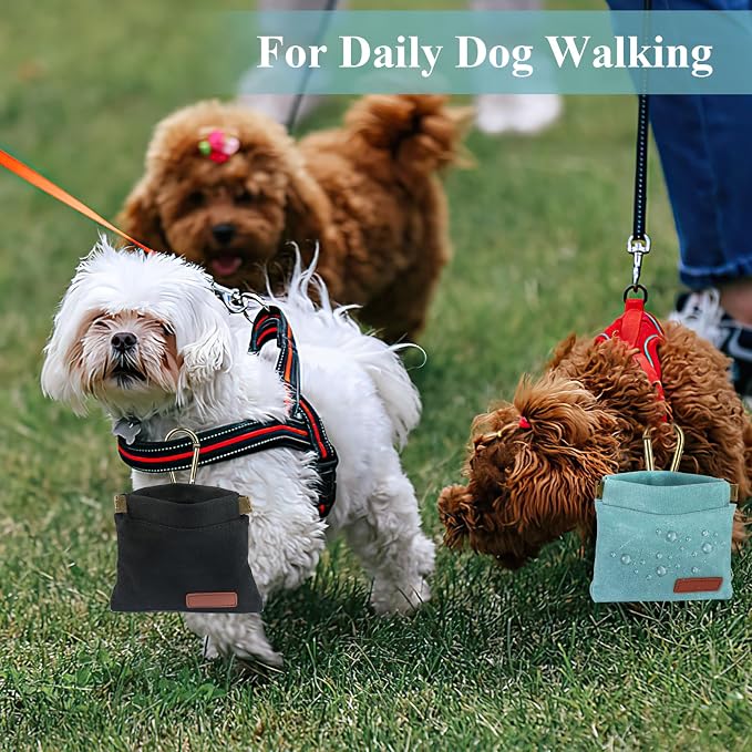2Pcs Hands Free Dog Treat Pouches for Training, Walking and Outdoor Use | Dog Treat Bag with Carabiner, Hands Free, Auto Closing Pet Treat Pouch for Training,Walking, Hiking