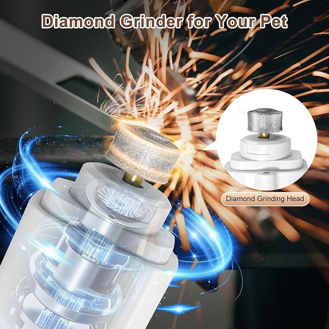 2-in-1 Dog Nail Clippers and Cat Nail Clippers with Light, Quick Sensor and Safety Guard, USB Rechargeable Pet Nail Trimmer with 2 LED Lights for Large Medium Small Dogs and Cats (White)