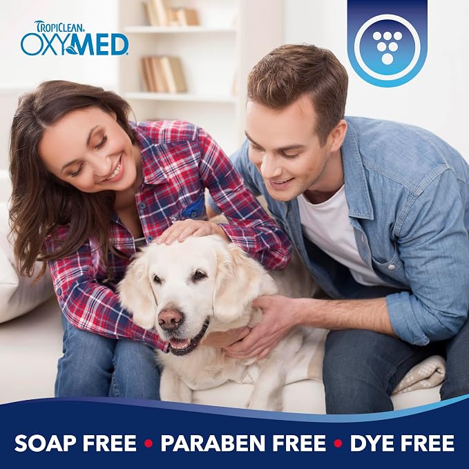 TropiClean OxyMed Preventative Dog Ear Cleaner, Vet Recommended Ear Cleaning Solution for Itch Relief, Daily Wash Drops, Safe for Cats, USA Made, 4oz.